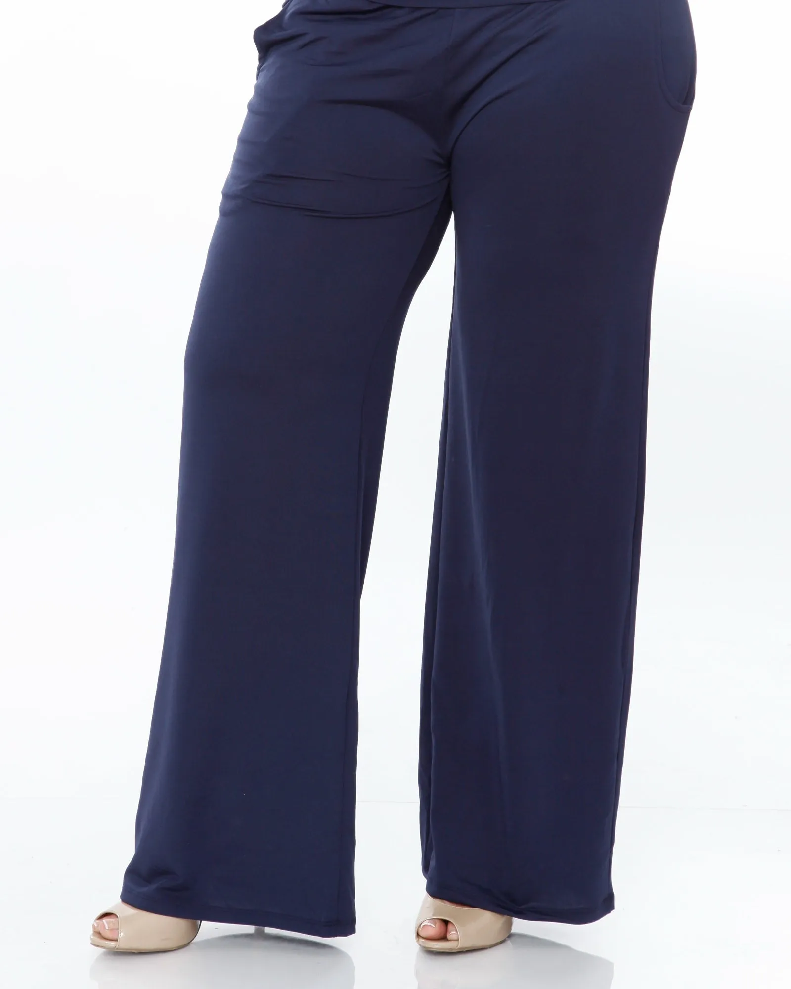 Solid Palazzo Pants | Navy