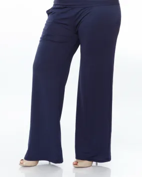 Solid Palazzo Pants | Navy