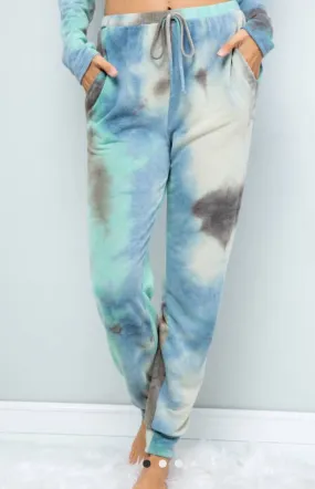 Sweet Lovely by Jen Tie Dye Print Jogger Lounge Pants-PLUS SIZE