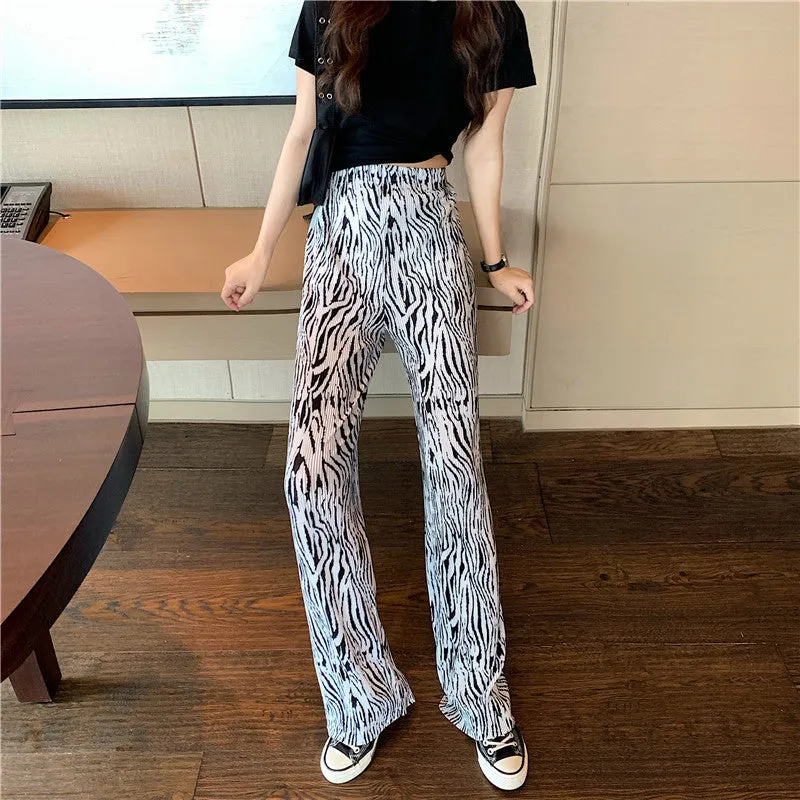 Thailand Hot Selling High Waist Dye Women Summer Ankle-Length Long Wide Leg Pants