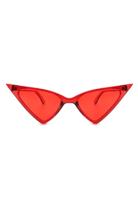 Triangle Cat Eye Sunglasses - Translucent Red