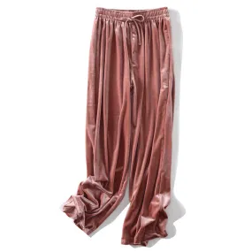 Wide Leg Pants Women High Waist Drape Straight Loose Slim-Look Sporty Casual Plus Size Floor Length Pants