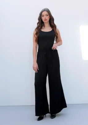 WIDE LEGGED SATIN PANTS