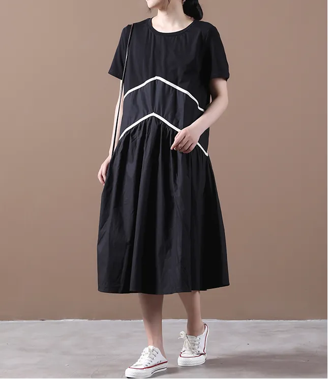 Women Dresses Casual Linen Women Dresses Bat Short Sleeve WG97215