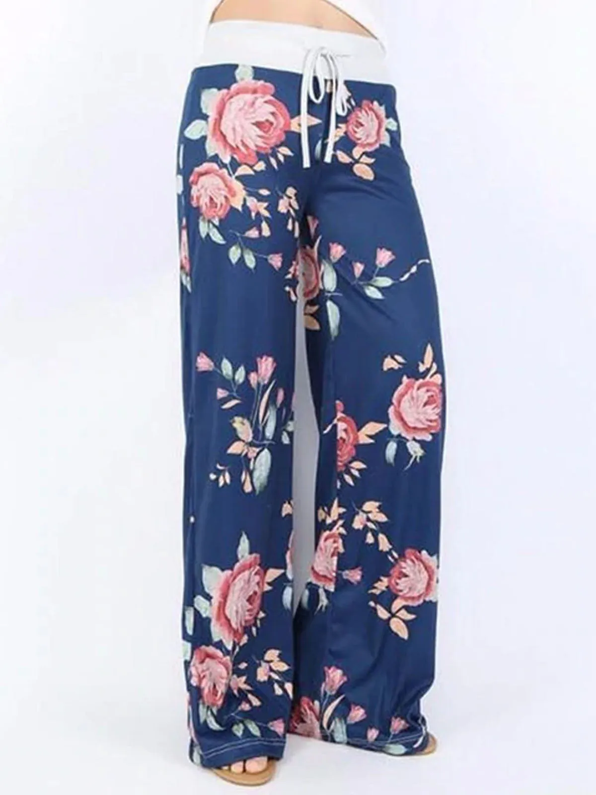 Women's Floral Boot Cut High Waisted Elastic Yoga Pant