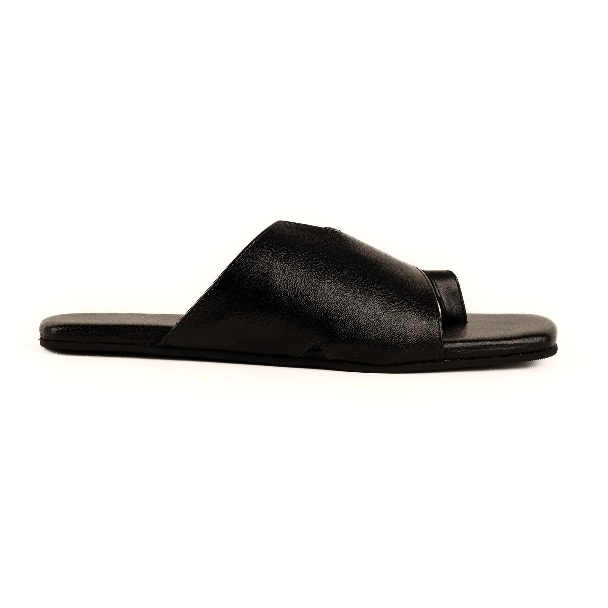 Yuna Cloak Vegan Leather Black Women Slides Thrift Edit